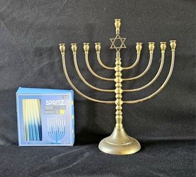 Stunning Vintage Solid Brass Menorah - Hanukkah  - Judaica