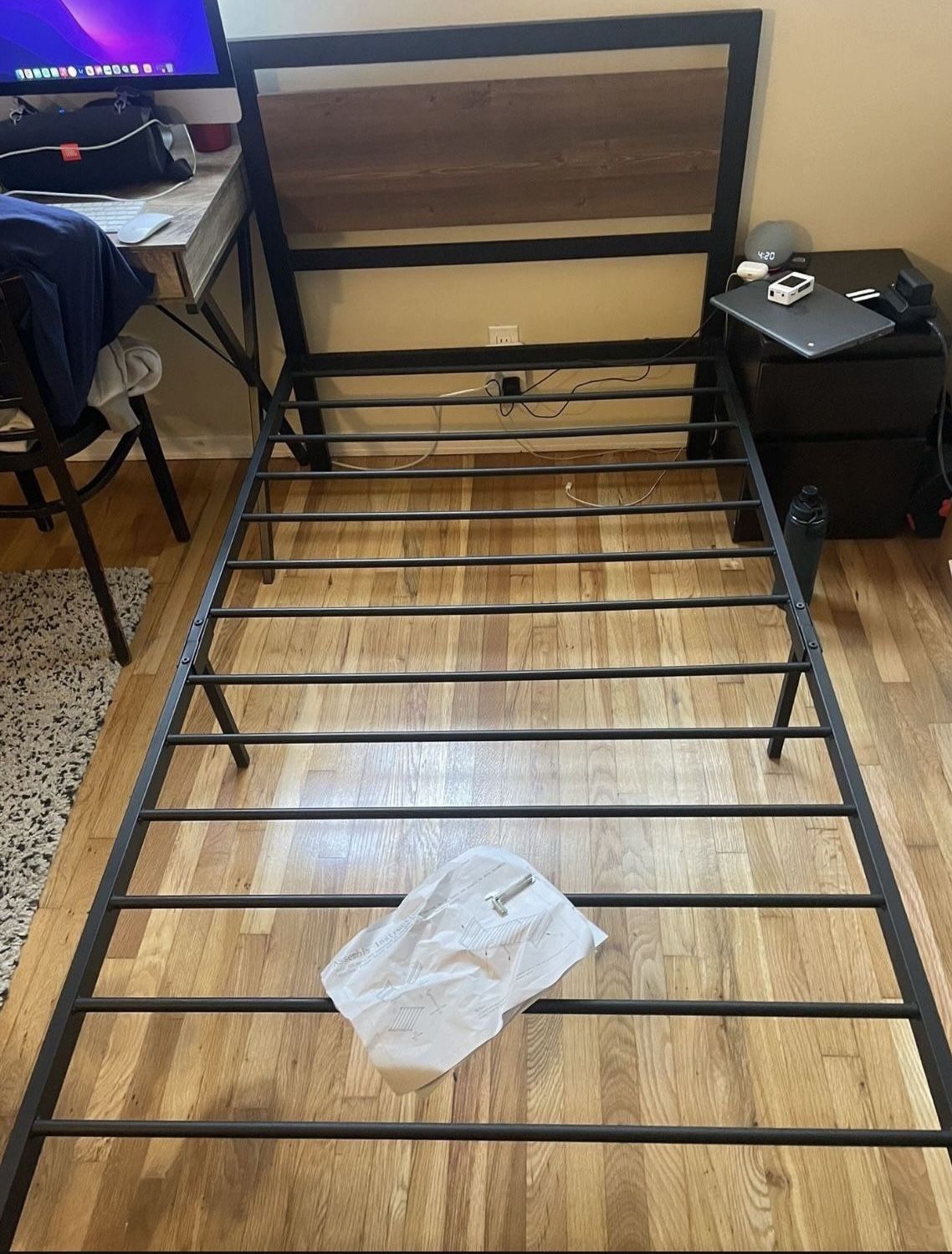 Twin Bed Wood With Metal 