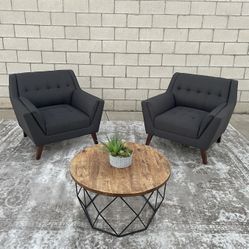 *Free Delivery* Modern Gray Accent Chair Set
