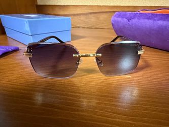 Gucci Rimless Sunglasses Gold Frame