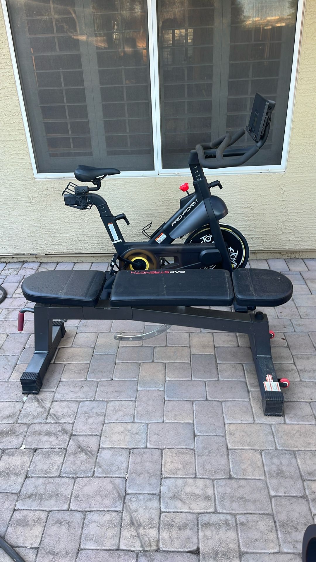 Weight bench and stationary bike