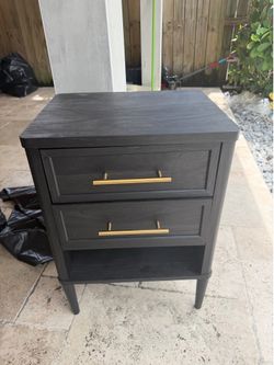 Black and gold nightstand