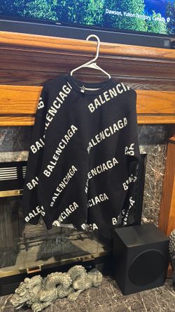 Balenciaga All-Over Logo Knit Sweater