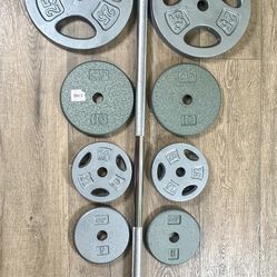 IVANKO 5.6 Steel Standard Barbell [Beautiful] With CAP Weigh Plates {Brute Weight= 130 lbs}