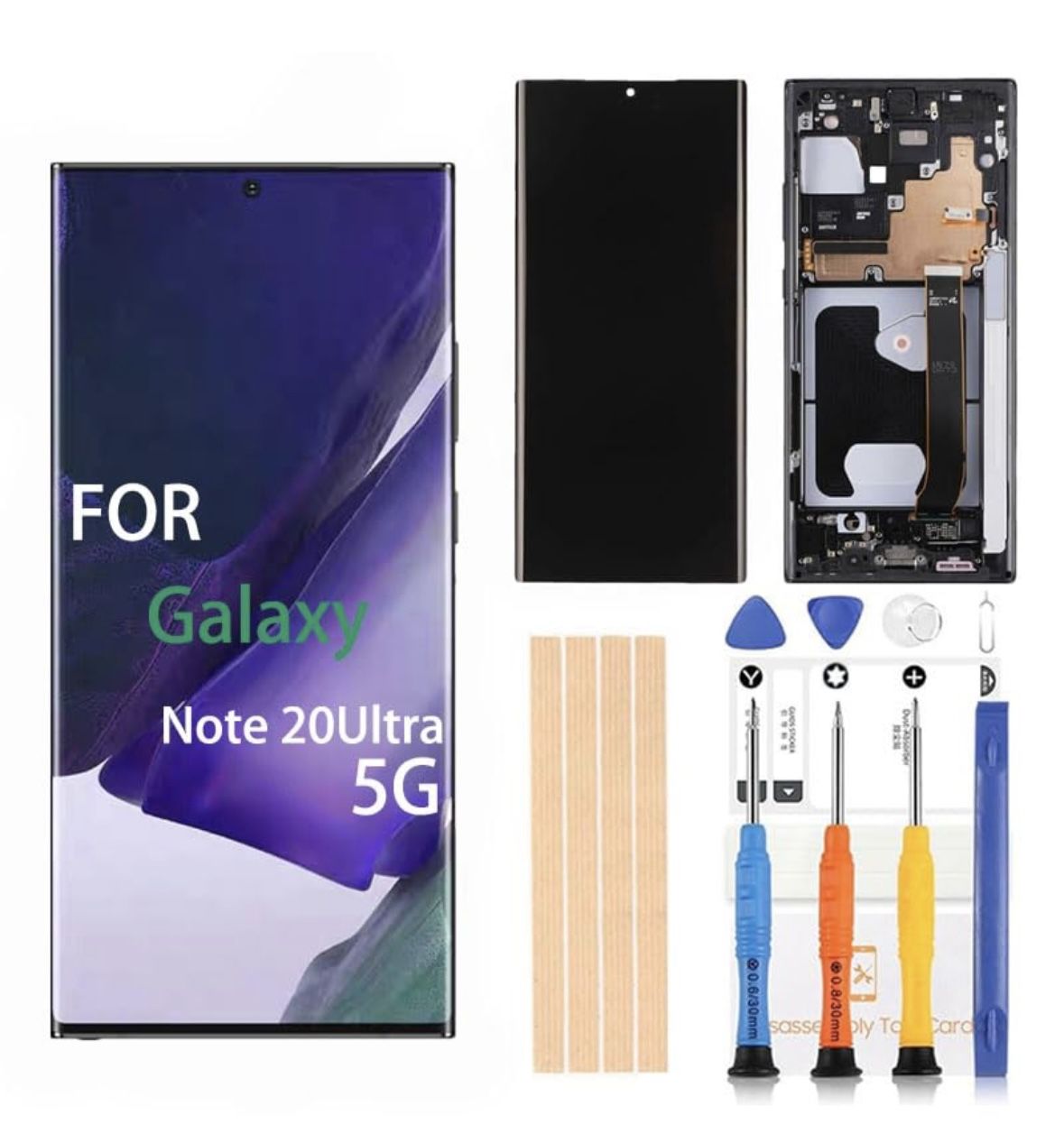 [Black with Frame] Amoled LCD for Samsung Galaxy Note 20Ultra 5G Digitizer Screen LCD Display Touch Assembly Replacement 6.9inch