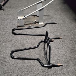 2 Motorcycle Sissy Bars & Tire Chock 