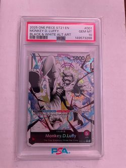 One Piece TCG - Monkey.D.Luffy - ST21-001 - Black White Leader PSA 10 - English
