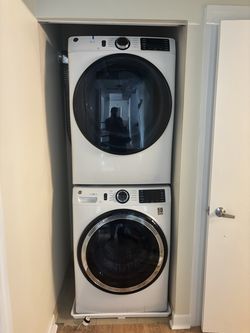 FULL SIZED GE GFW550SSNWW 28 Inch Washer + Dryer
