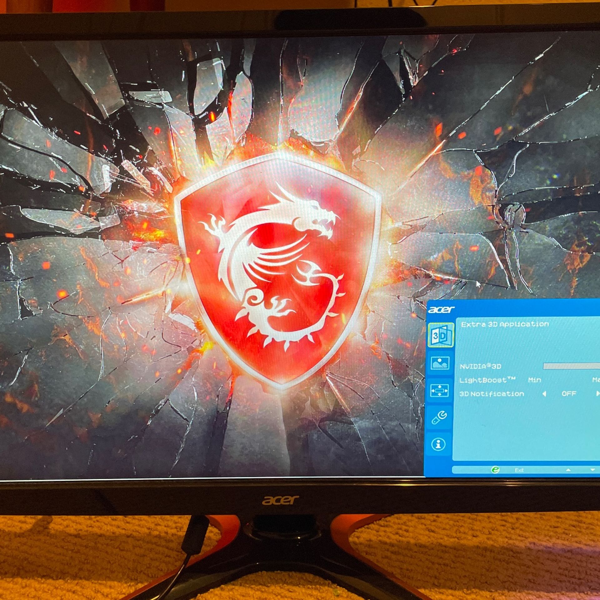 Acer 144hz 1ms Gaming Monitor 24’ 1080P