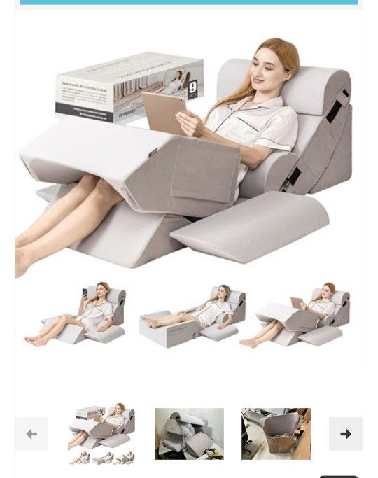 9PCS Orthopedic Bed Wedge Pillow Set for After Surgery Recovery Body