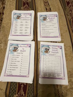Baby Shower Game Cards Sets