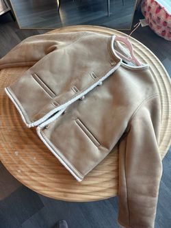 Zara Tan Faux Suede Jacket