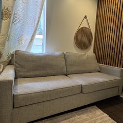 West Elm Henry 86” Sofa – Twill Gravel / Chocolate – Great Condition