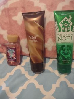 Bath & Body Work Lotions Vanilla Scent Buy One And Get That Small Peppermint Wash