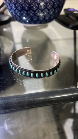 Silver  turquoise cuff