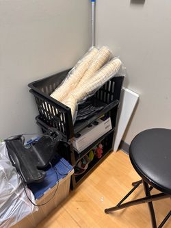 Black 3-Tier Plastic Storage Shelf