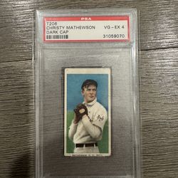 1909-11 T206 Polar Bear Christy Mathewson (dark cap) psa 4