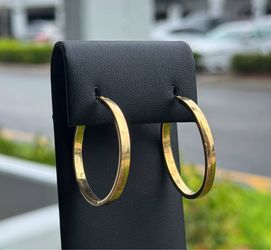 Jewelry 14k hollow yellow gold large hoop earrings