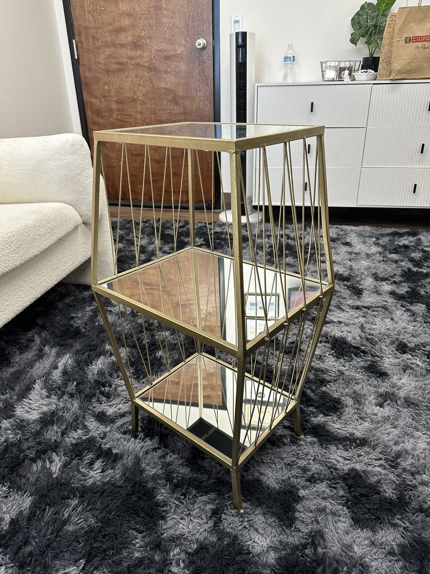 Gold Mirror Side Table