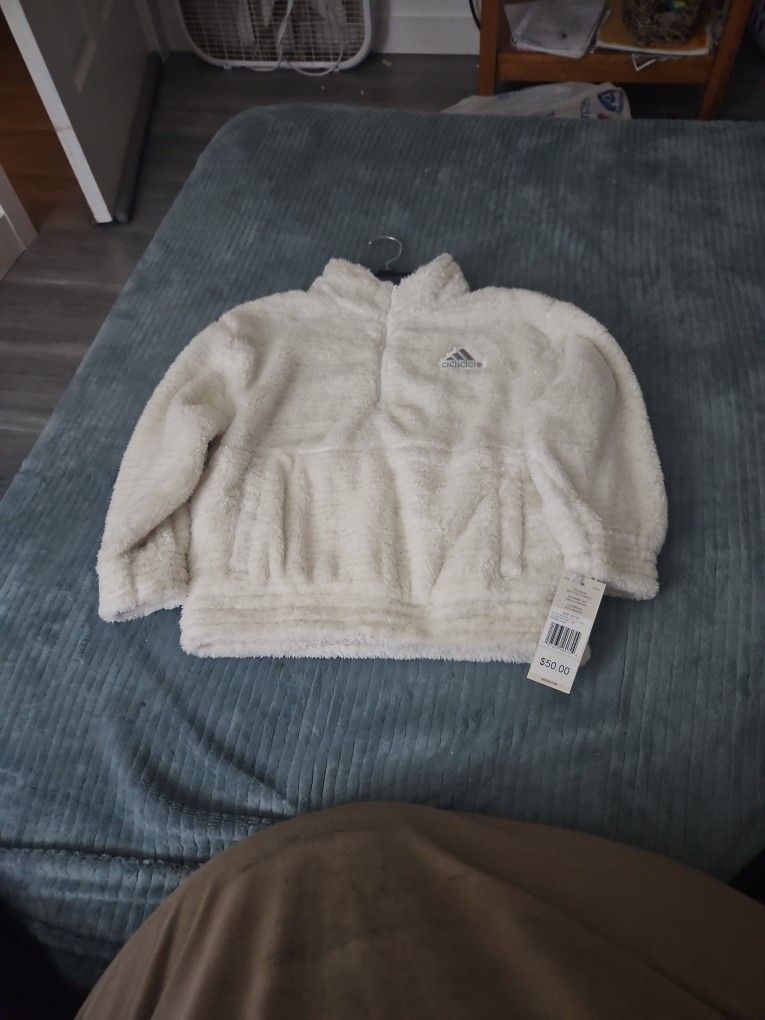 Adidas Loose Fit Off White Sweater