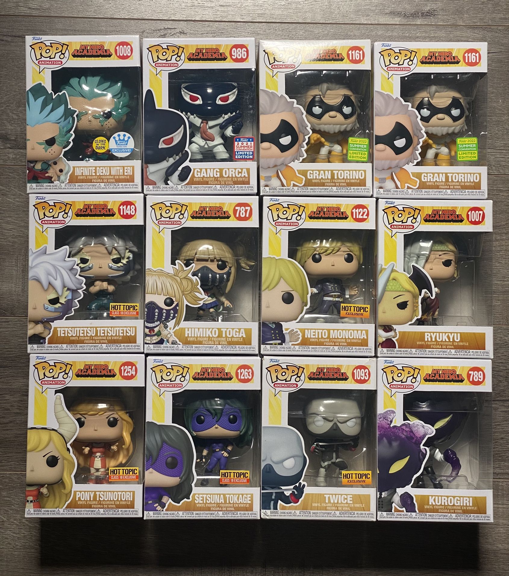 Funko Pop My Hero Academia 15 Pop Lot Infinite Deli with Eri Gang Orca Gran Turino Himiko Toga Neito Monoma Ryukyu Pony Tsunotori + More