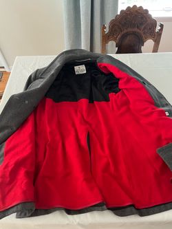Nino Cerruti Wool Coat Gray with Red Lining