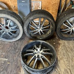 Set of rims one damaged