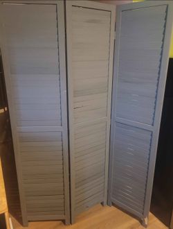 3-Panel Wooden Shutter Room Divider
