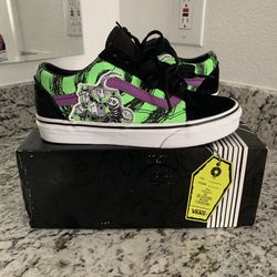 The Nightmare Before Christmas Vans Old Skool  Size 4 Jack Sally Ophir Boogie Lock Shock Barrel Tim burton Halloween