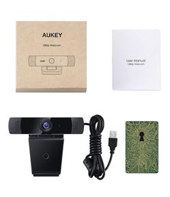 NEW 1080p Webcam with Dual Stereo Microphones & Privacy Cover, Full HD USB