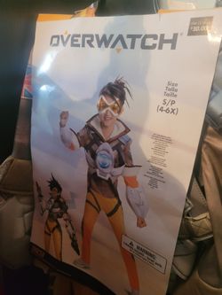 NEW Overwatch Tracer Halloween Costume with Goggle (unopened) Size S/P (4-6X)
