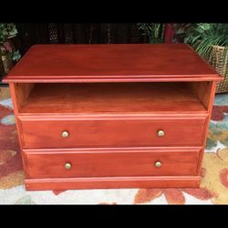 Cherry Red Dresser/ Storage TV Cabinet, All wood - 35W x 23H x 21D 