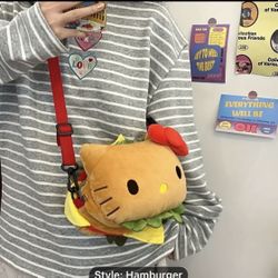 Hello Kitty Hamburger Tote Bag Purse 