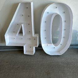 40 Number Light 36 Inches Hight