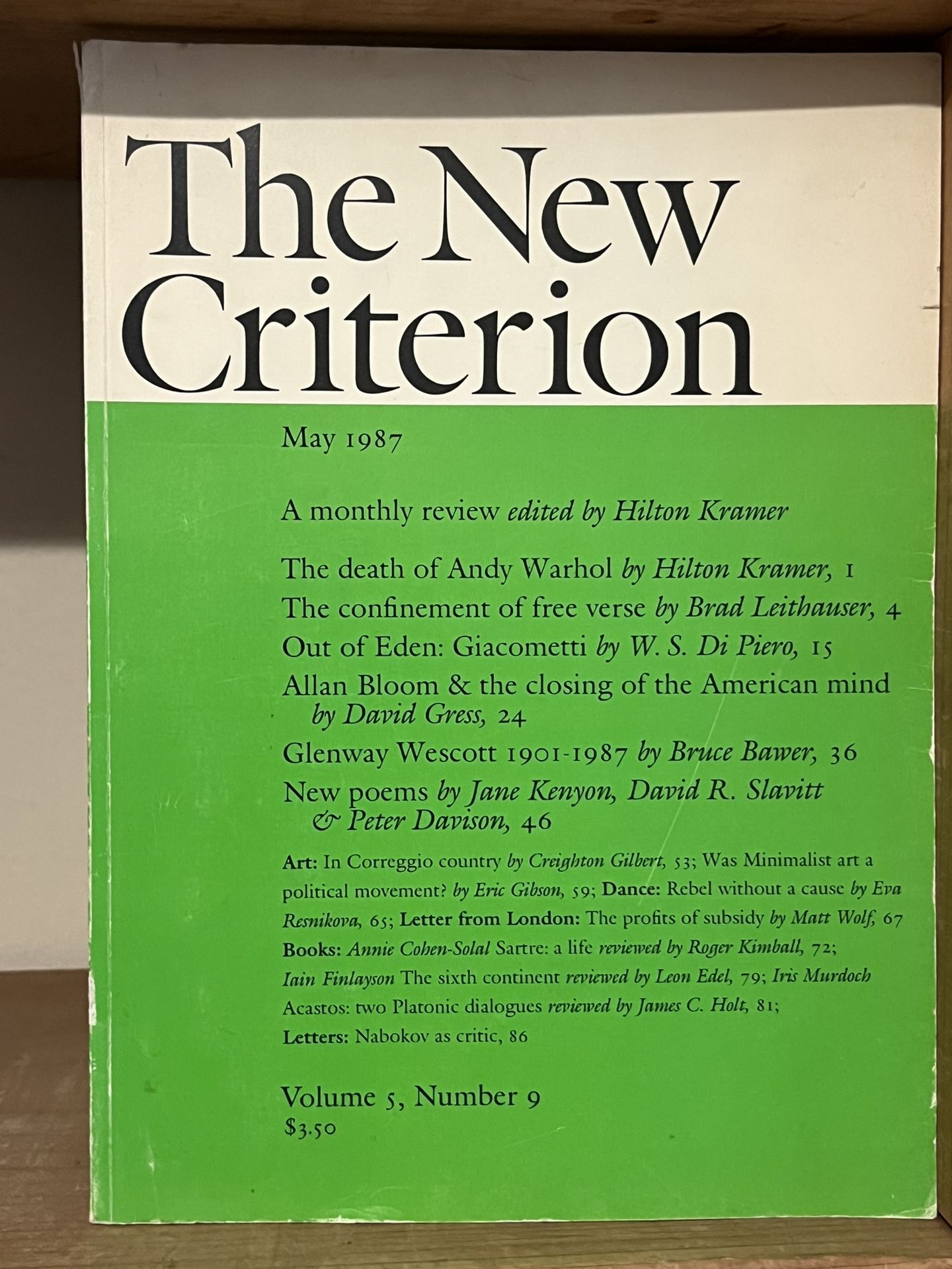 The New Criterion vintage Issues