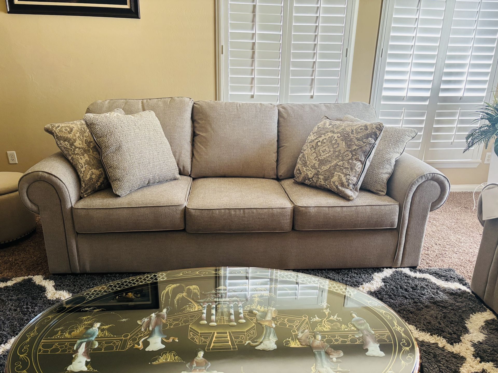 7 Seated Sofa Set  Memory Foam  With Free Lamps