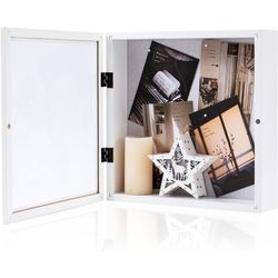 Muzilife 11x11 Shadow Box Picture Frame - 2.16" Interior Deep Wood & Glass Square Display Case Ready to Hang Memory Box Baby Sports Memorabilia, Pins,
