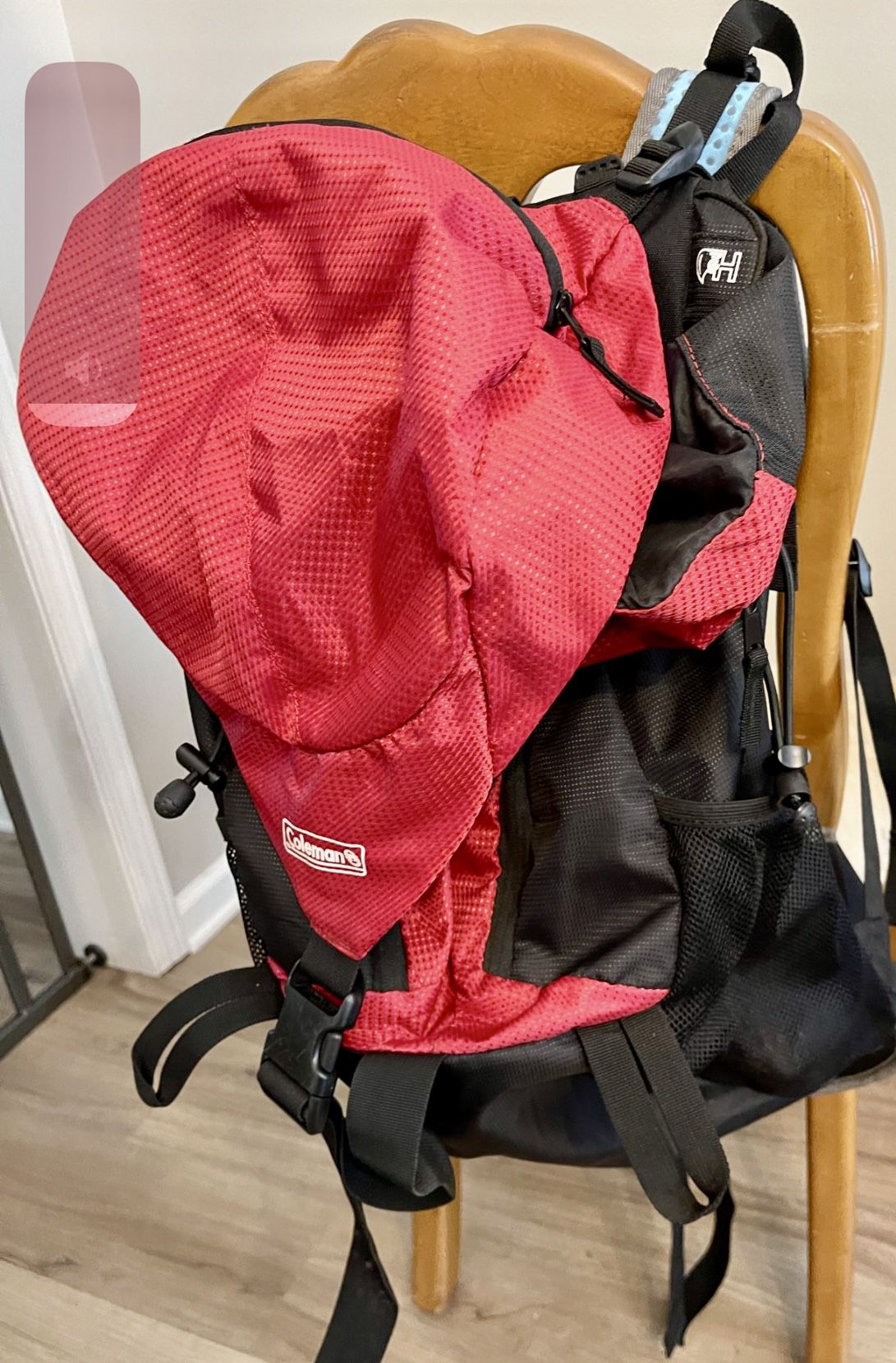 Coleman Etesian Backpack / red/black,  $50 OBO