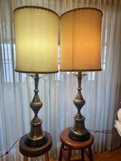 Vintage Brass Stiffel torchiere lamps