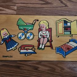 Vintage Wooden Puzzle From Simplex