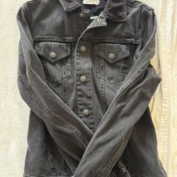 All Saints Baton Distressed Denim Jacket Size Large