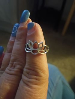 Silver Lotus Flower Ring