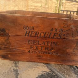 Vintage Hercules gelatin  wood crate