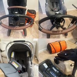 Stokke Xplory Set : Stroller, Infant Basket Car Seat, Travel Bag
