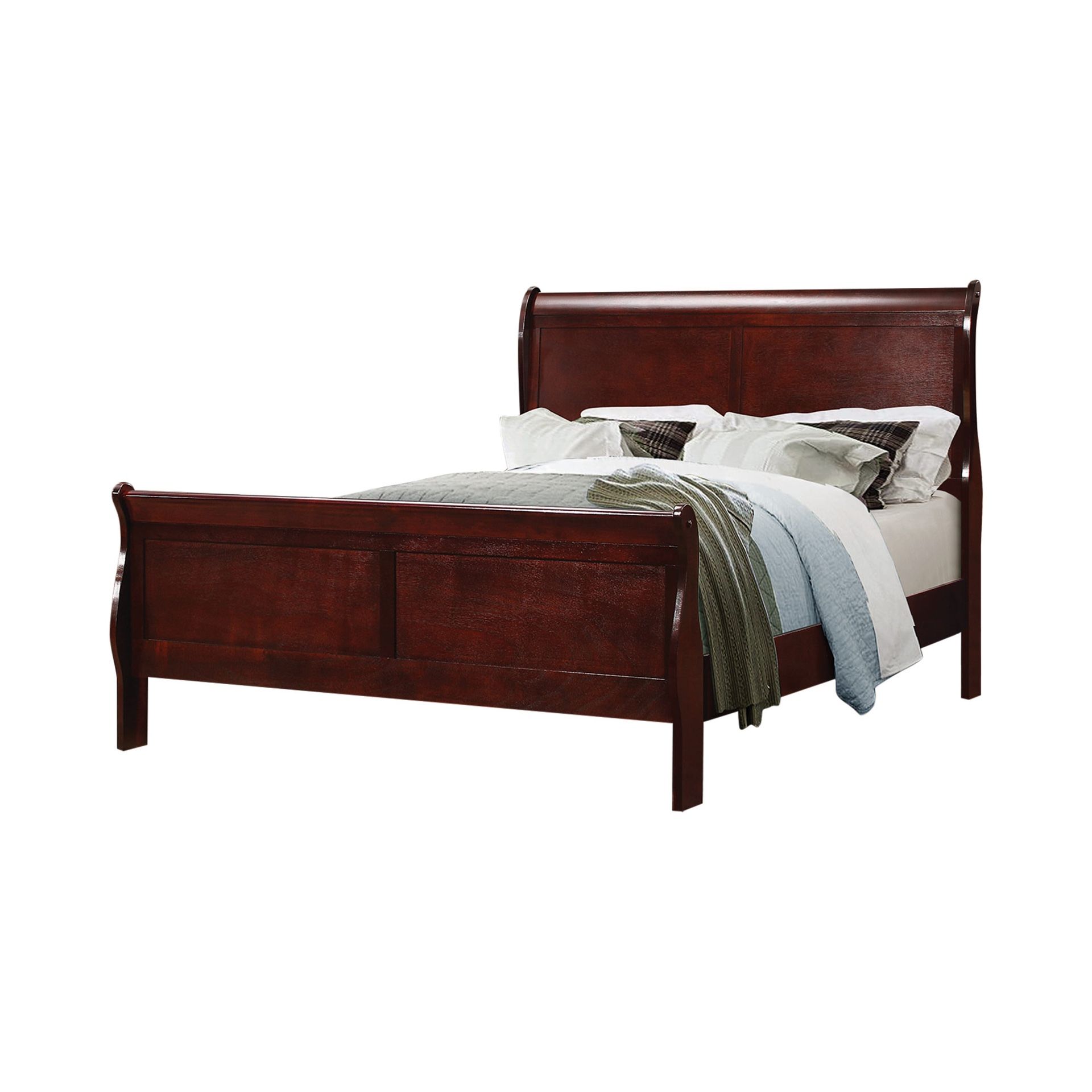 Queen Size Louis Philippe Bed Cherry Color 