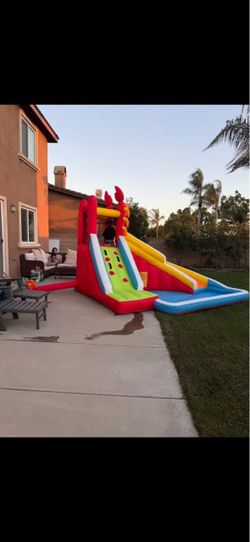 Inflatable Water Slide,Big Bounce House for Kids with Splash Pool,