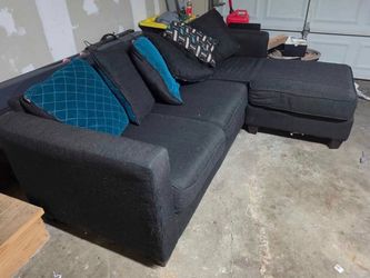 Blue couch with chaise