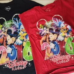 SET 2 Disney Florida 2016 T Shirt Mickey Short Sleeve 1) Black S & 2)Red Kids 8