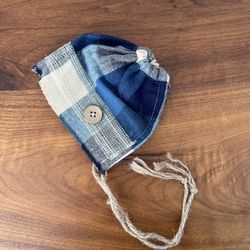 Baby Boy Bonnet Newborn Hand-spun Vintage Hat Photo Session