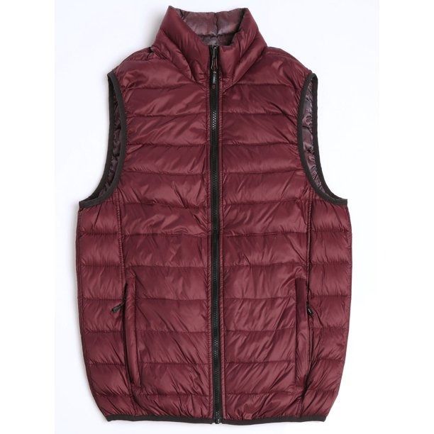 Hawke & Co. Outfitter Men's Packable Down Blend Puffer Vest Large Burgundy